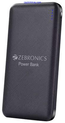 ZEBRONICS ZEB-MC10000S 10000MAH POWER BANK WITH DUAL USB INPUT AND TYPE C CABLE (BLACK)