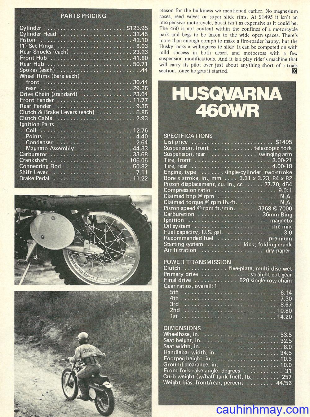 1975 HUSQVARNA 460WR - cauhinhmay.com