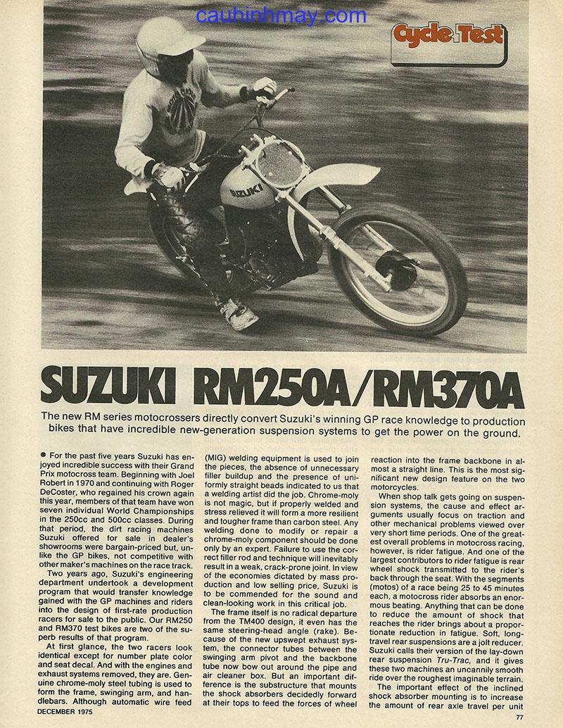 1975  SUZUKI RM 250A & RM 370A - cauhinhmay.com
