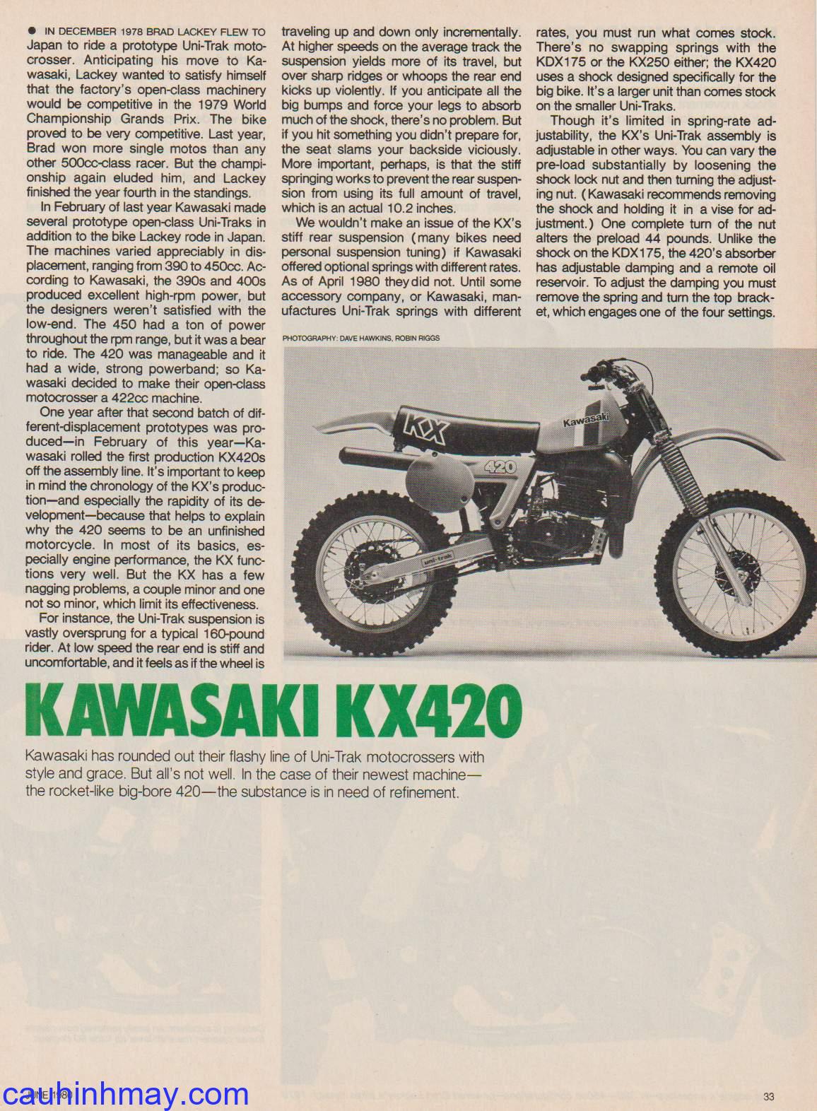 1980 KAWASAKI KX 420 - cauhinhmay.com