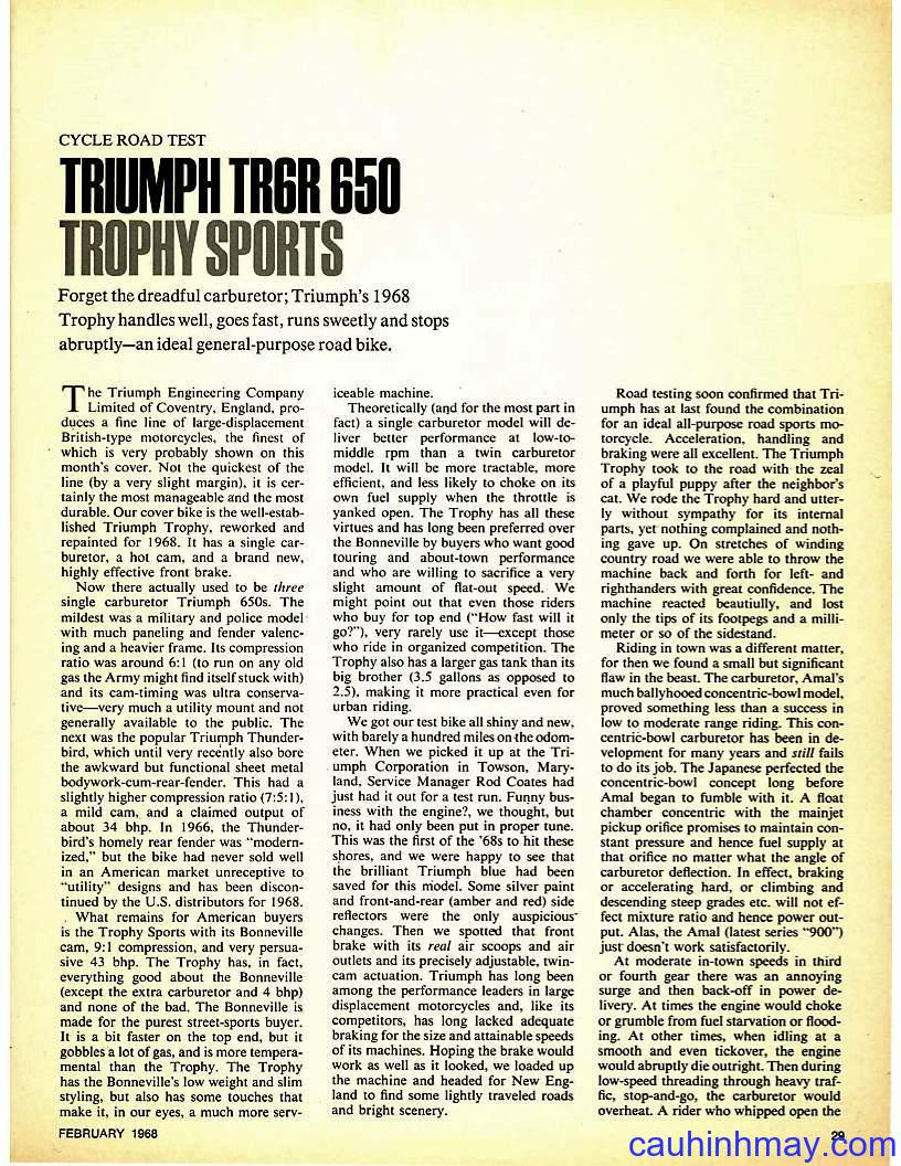 TRIUMPH TR6R 650

	TROPHY SPORT - cauhinhmay.com