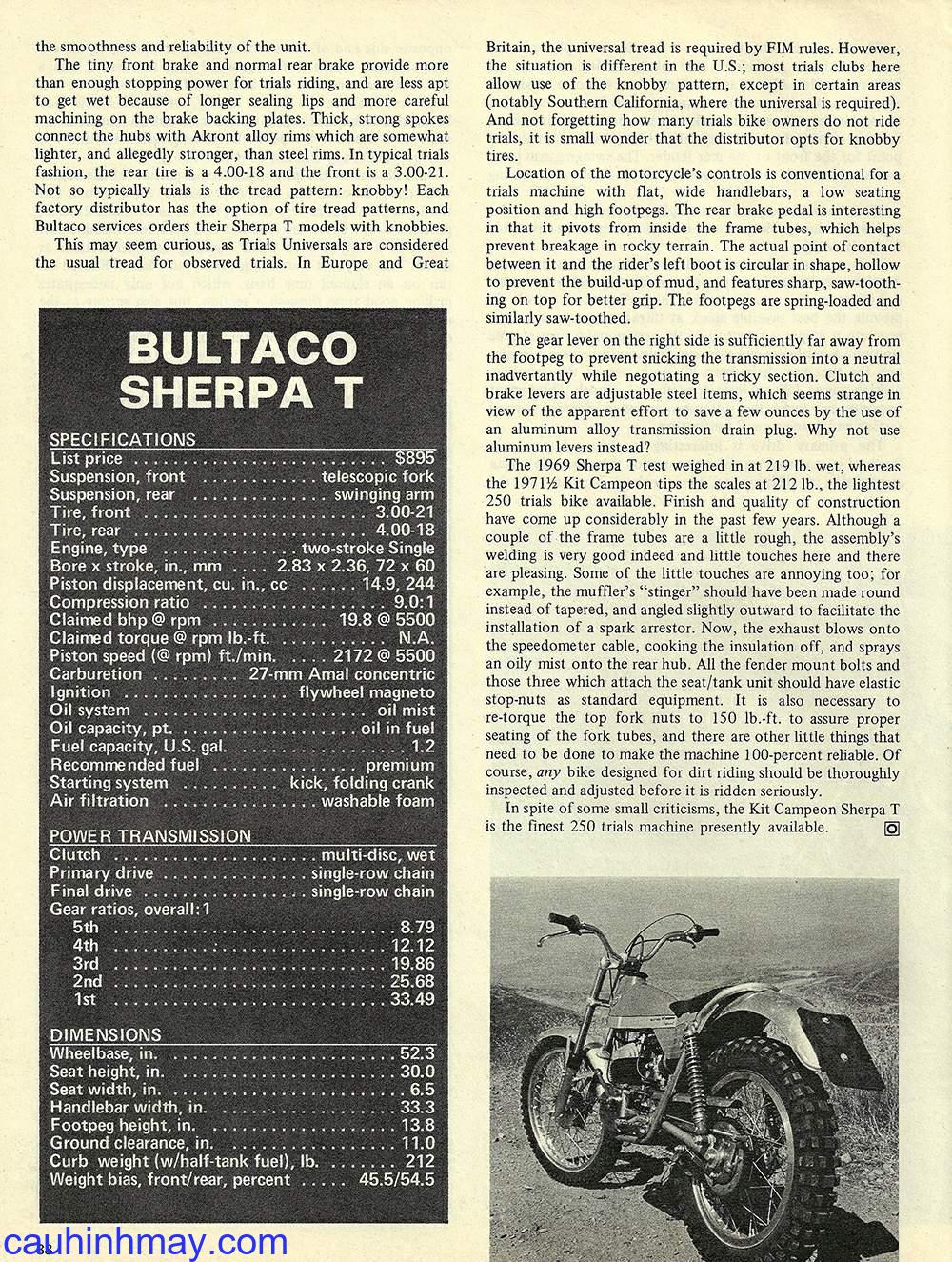 1971 BULTACO SHERPA T250 - cauhinhmay.com