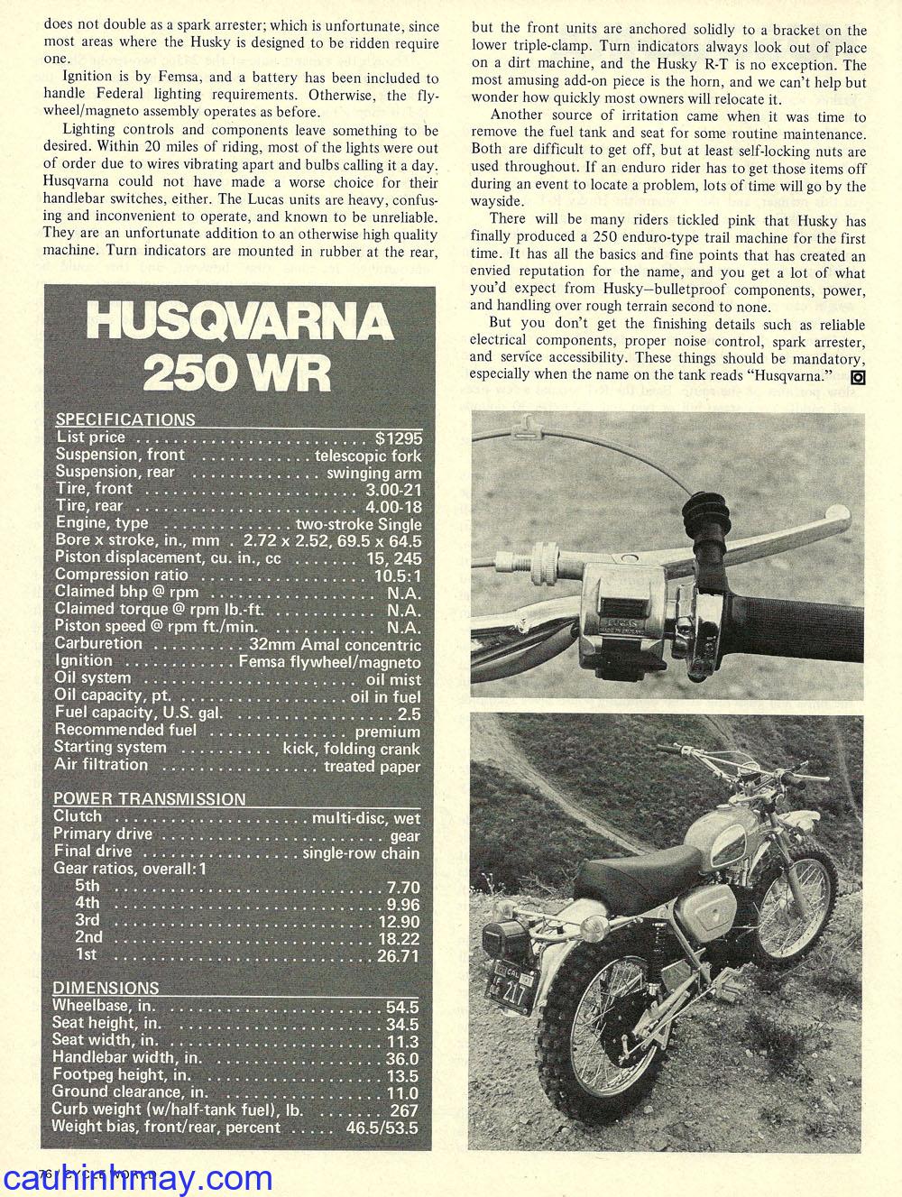 1972 HUSQVARNA WR 250 - cauhinhmay.com