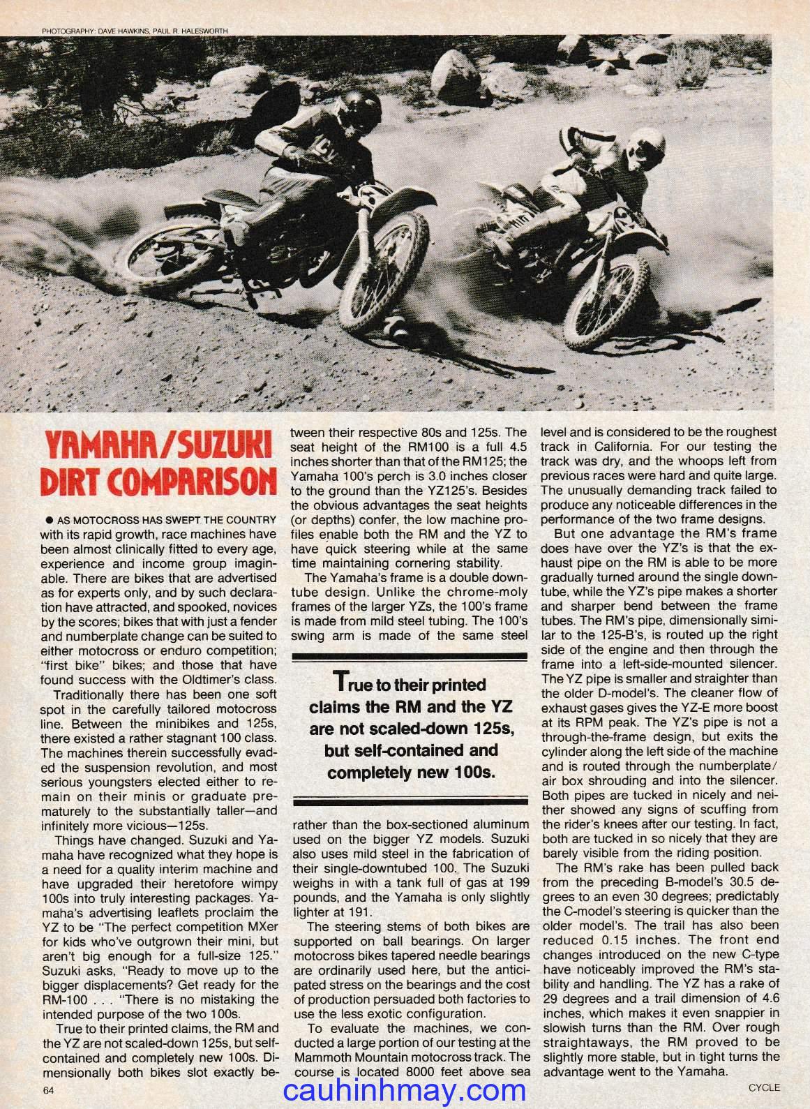 1978  YAMAHA YZ 100 VS SUZUKI RM 100 1978 - cauhinhmay.com